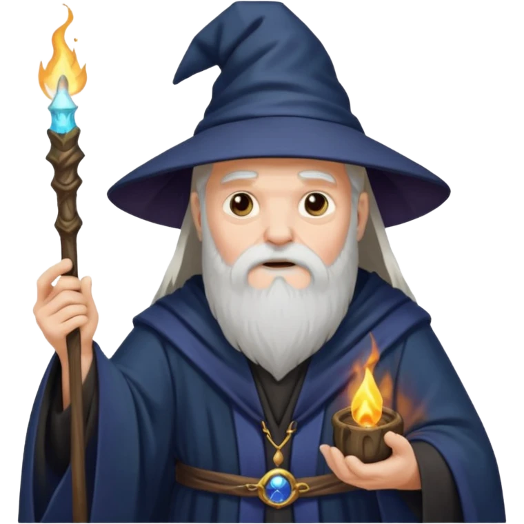 old wizard casting spells emoji