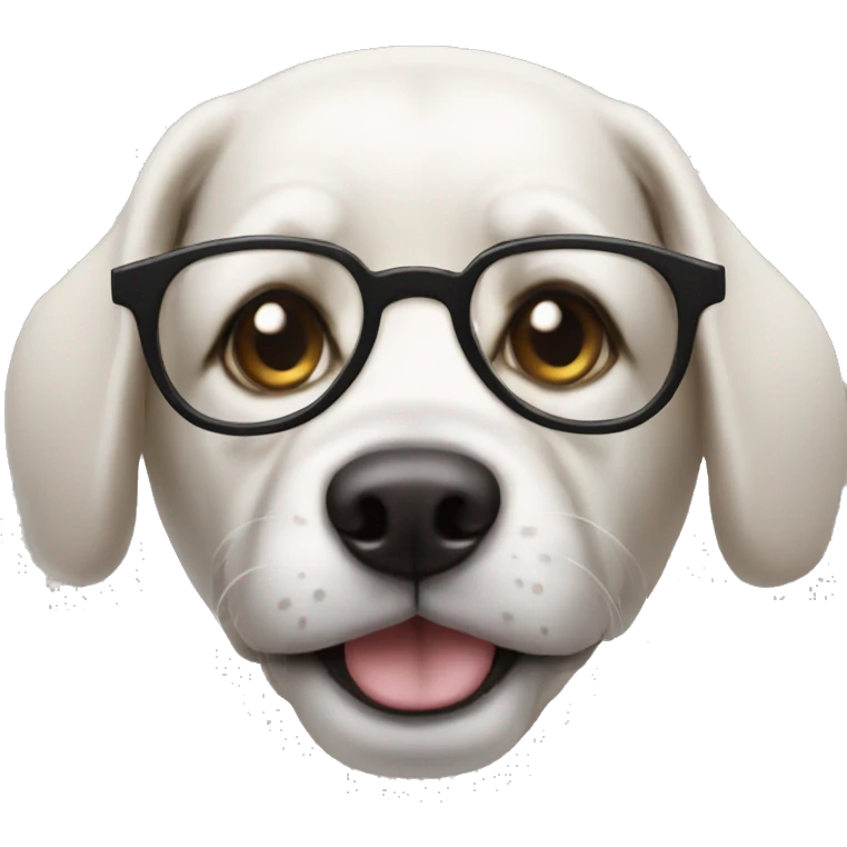 Dog wearing glasses emoji