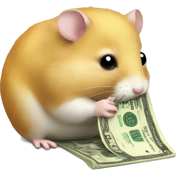 hamster eating money emoji