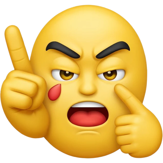 angry emoji showing middle finger emoji