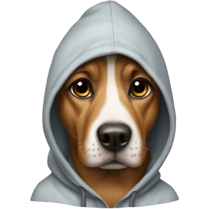 Dog wearing hoodie emoji