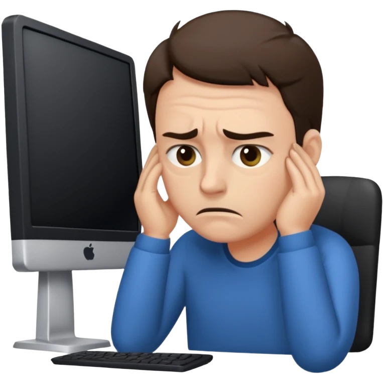 person stressed in front of computer emoji