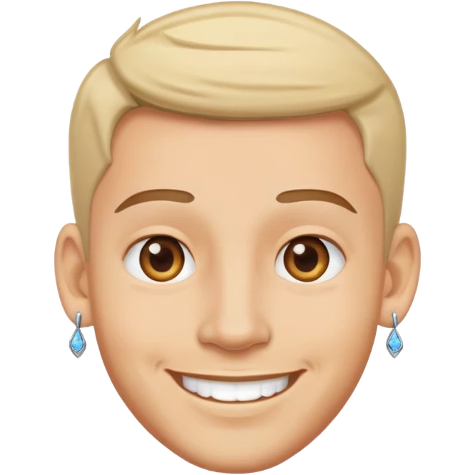 smiling man with earrings emoji