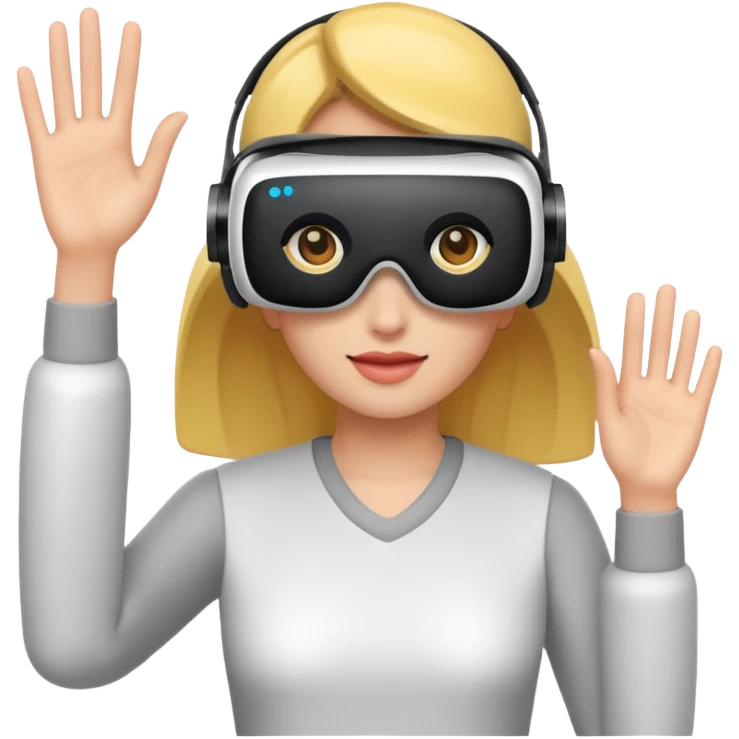 VR wear woman emoji