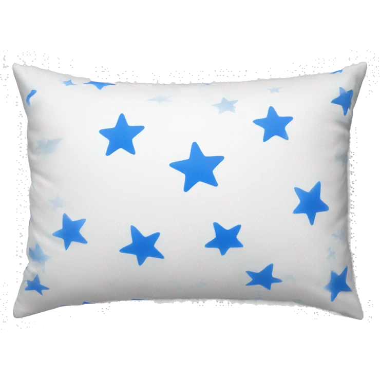 Rectangular White pillow with blue stars all over it emoji