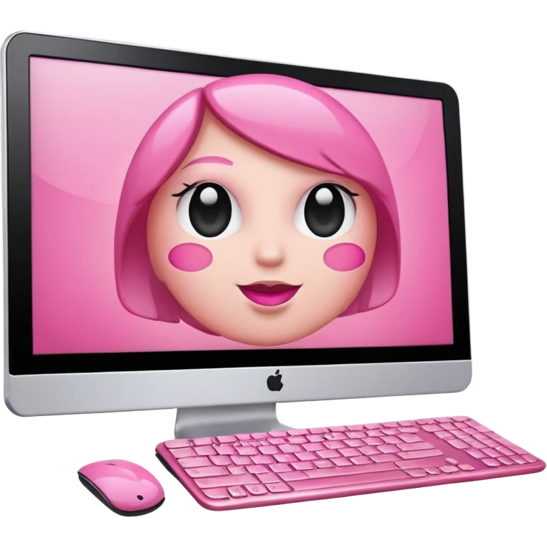 make a computer with very girly pink tones emoji