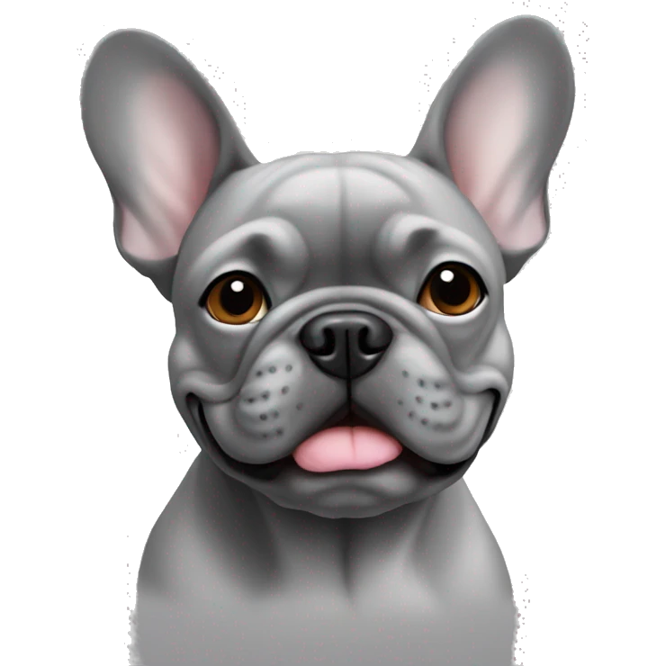 Grey French bulldog emoji