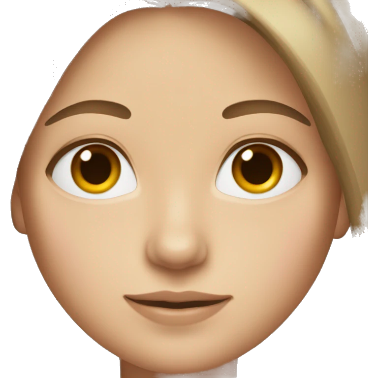 White girl with shoulder length brown hair  emoji