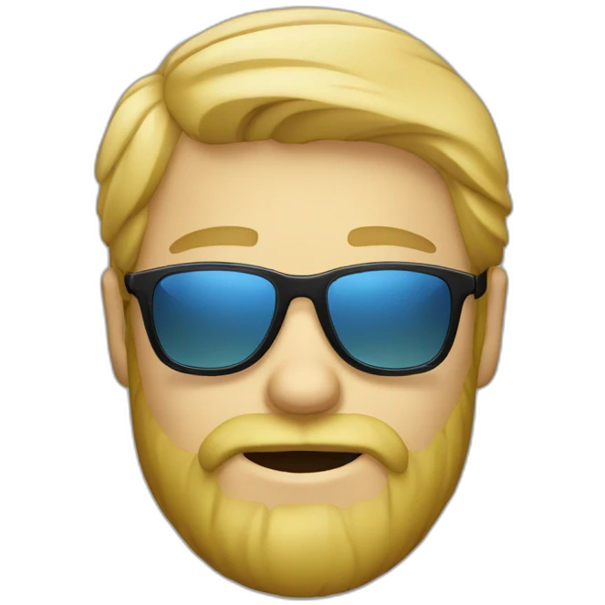 Blond Scandinavian guy With beard and sunglasses emoji