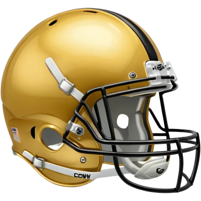 College football player helmet in gold color ( where is player face) emoji