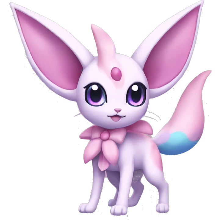 Kawaii Sylveon-Espeon-Pokémon full body emoji
