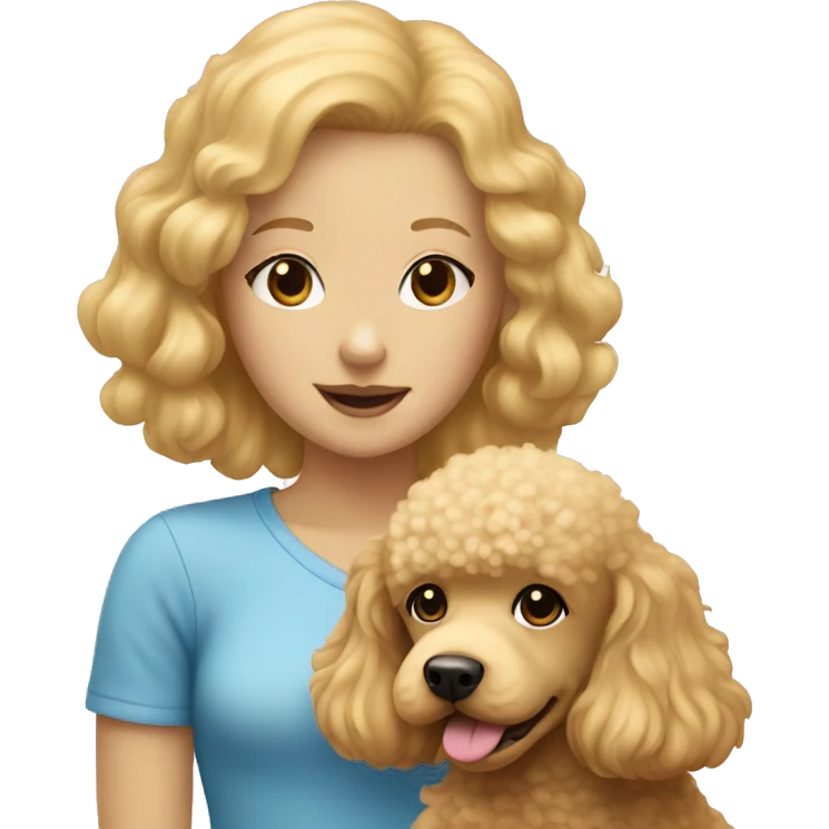 golden poodle with a blonde haired girl  emoji