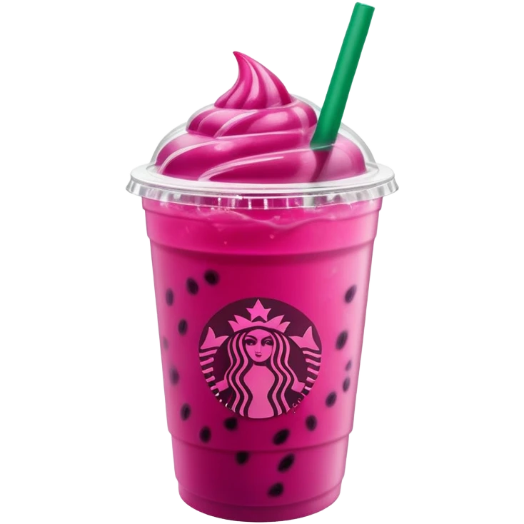 Starbucks dark pink dragonfruit refresher emoji
