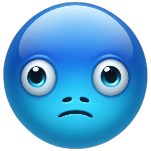 a blue sphere creature with a single blue eye emoji