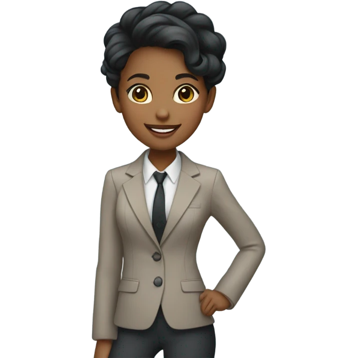 smiling girl in formal attire emoji