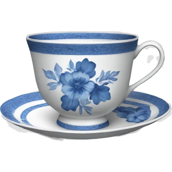 Blue floral china plate and cup  emoji