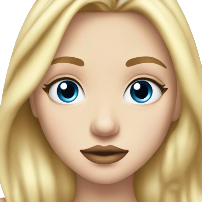 Straight Blonde blue eyes princess big lips big lashes emoji