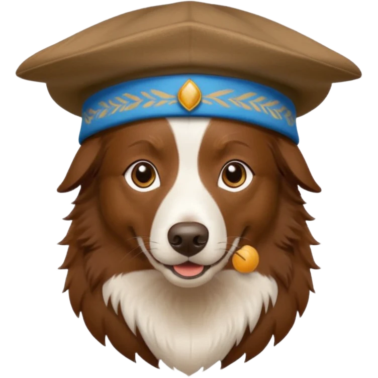 brown border collie with Uyghur hat emoji