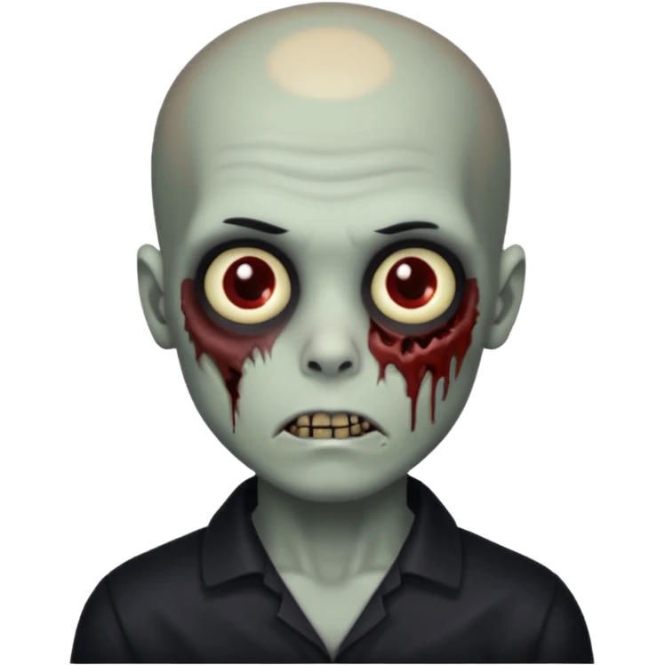 zombie boy black hair e cabelo curto quase careca emoji