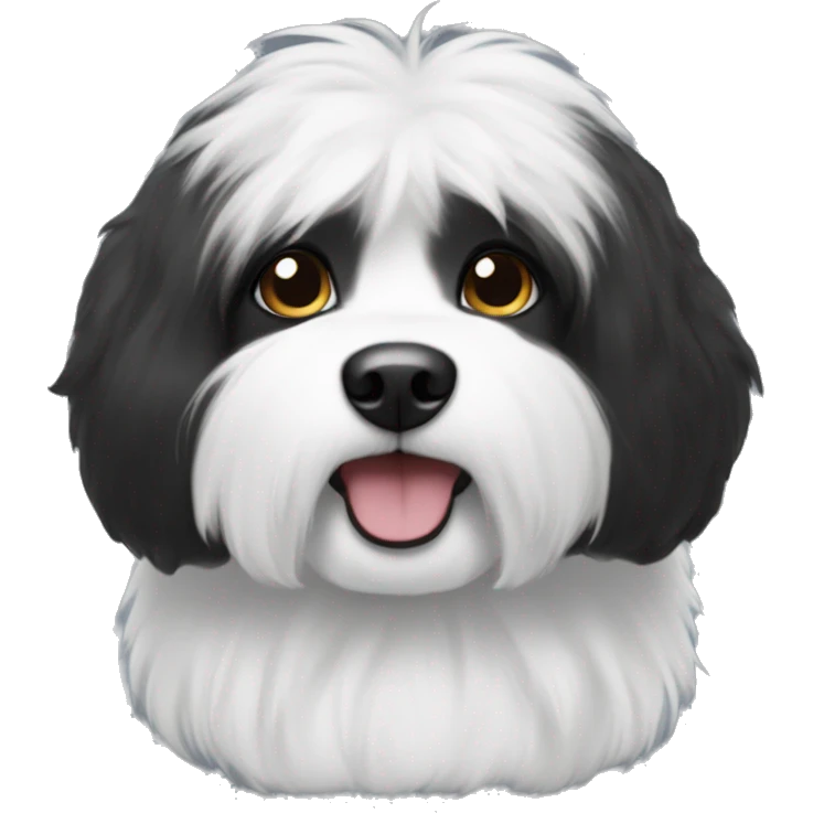 Black and white cotton de tulear emoji