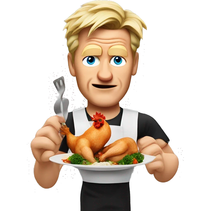 gordon ramsey eating a raw chicken emoji