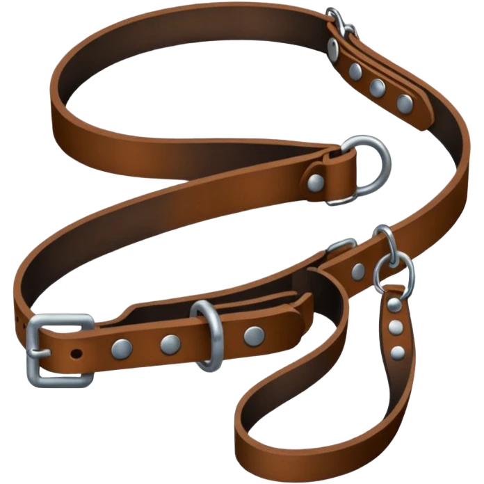 Leash – black collar with leash hanging emoji