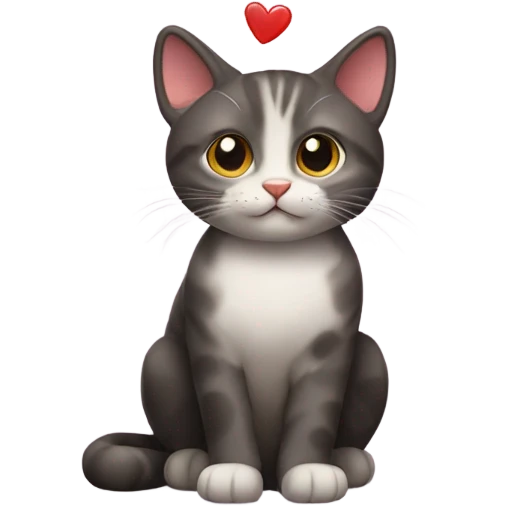 A cat with a heart  emoji