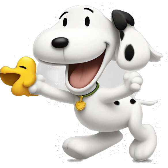 Snoopy and Woodstock laughing  emoji