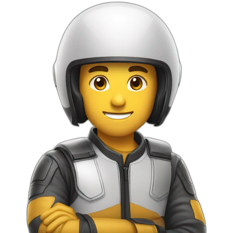 A man who arranges a motorcycle helmet emoji