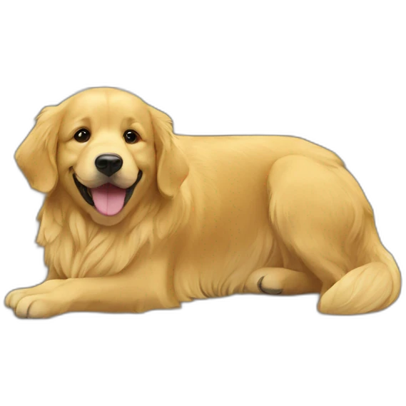 Golden retriever on bus  emoji
