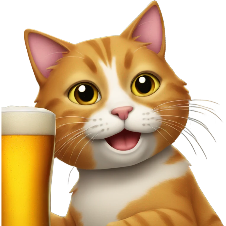 cat drinking beer emoji