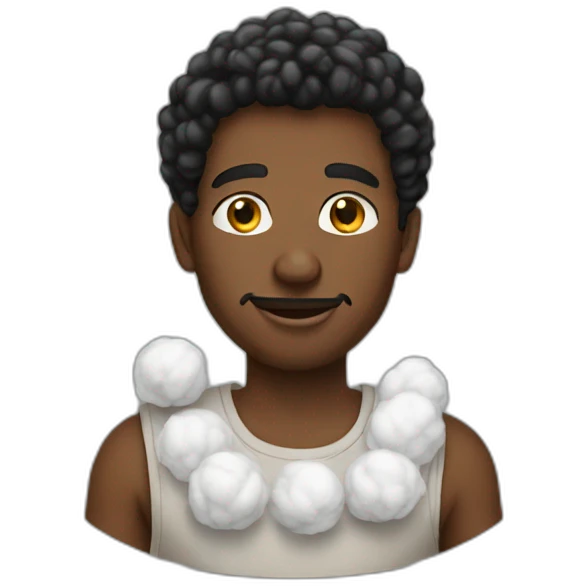 Black men with cotton emoji