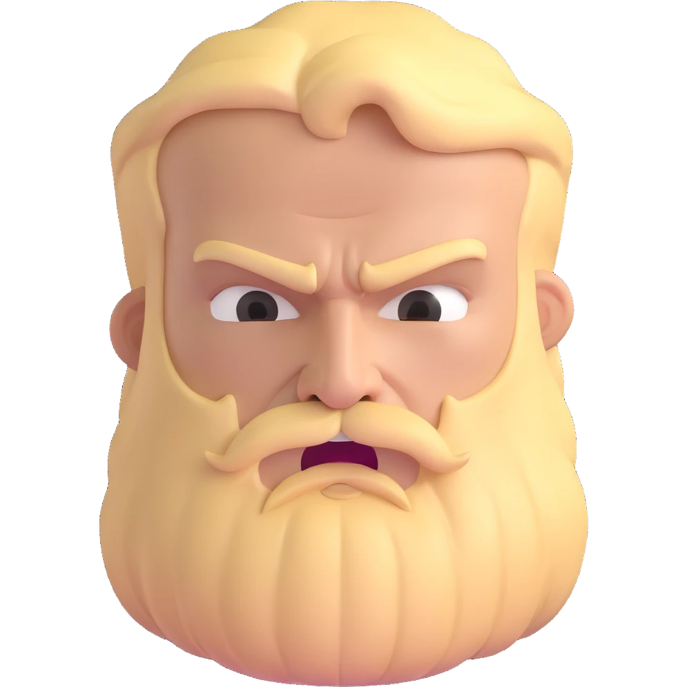 angry man with blonde hair and beard emoji