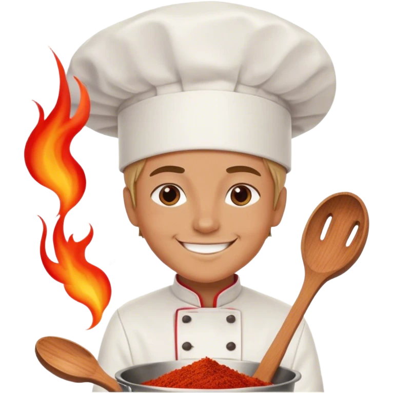 Cooking red spice fire happy emoji