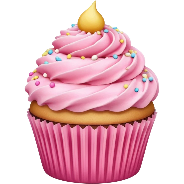 Cupcake with pink icing emoji
