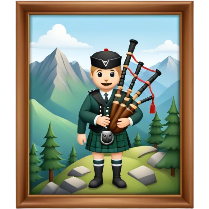 Bagpipes on a mountain emoji
