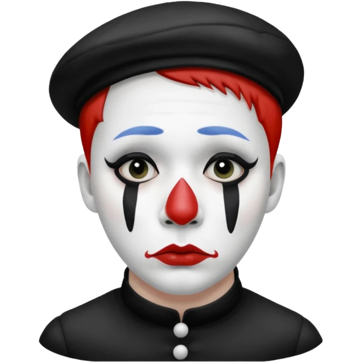 пантоміма обличчя з білим гримом emoji