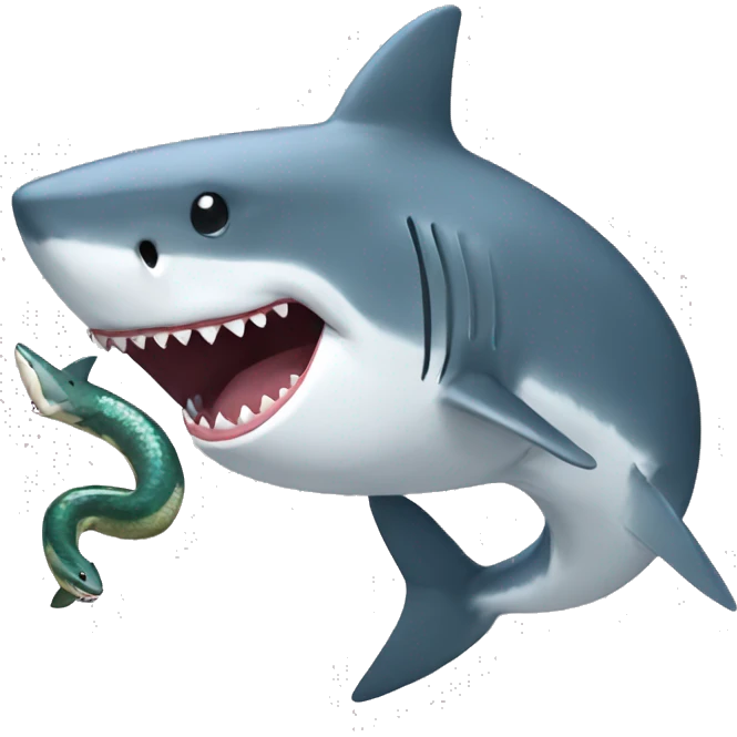 Shark with snake emoji
