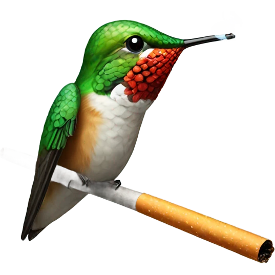 A hummingbird smoking a cigarette  emoji