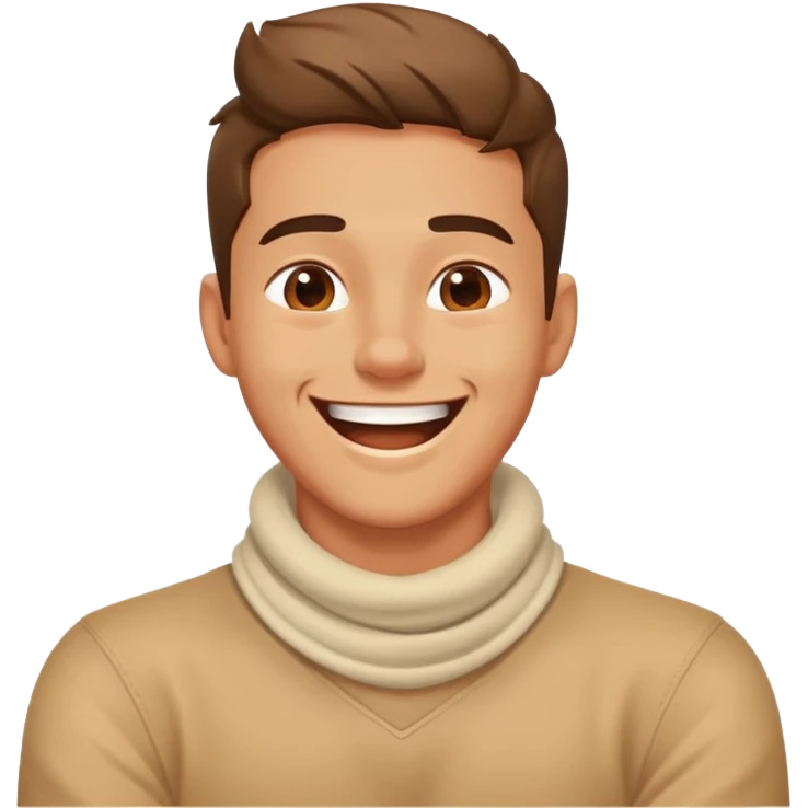 guy with hands crossed on neck laughing  emoji