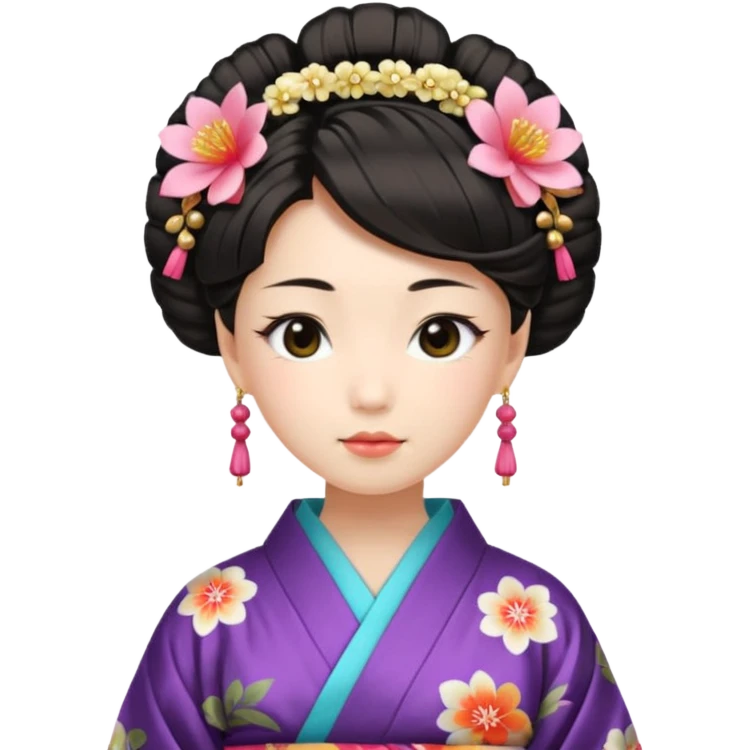 Japanese Princess with floral hairpin emoji