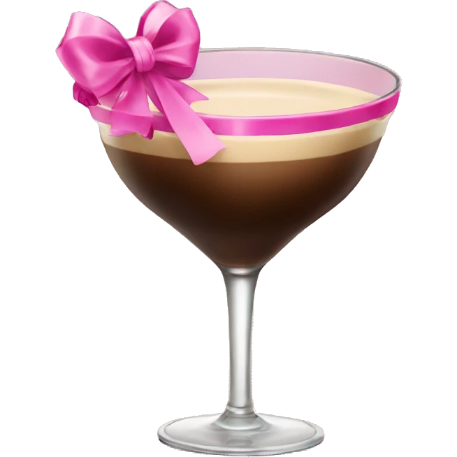 Espresso martini with pink bow  emoji