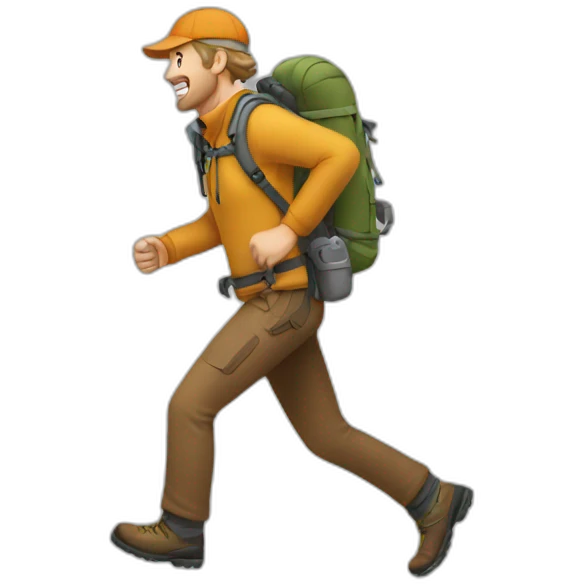 man doing trail emoji