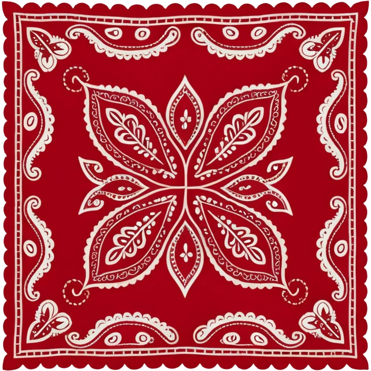 Red paisley bandana, bandana,tied emoji