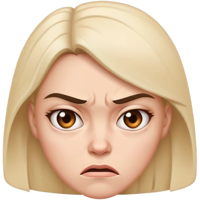 a woman sitting looking angry and sad emoji