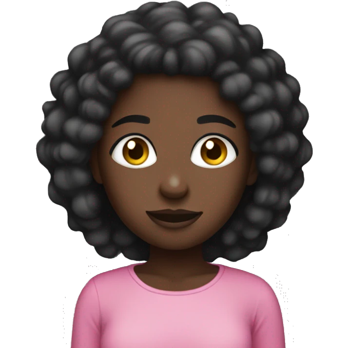 Cute dark Skin gurl with a pink top  emoji