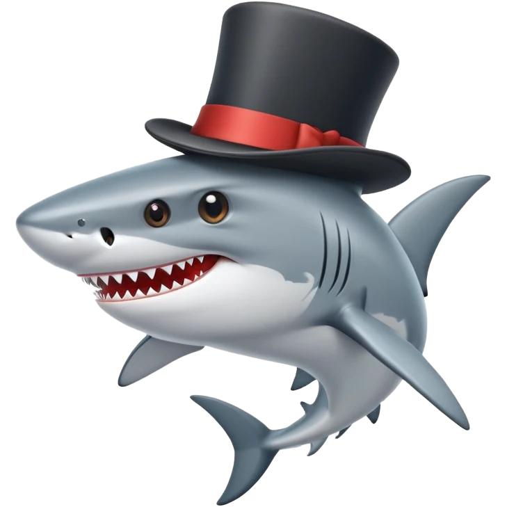 Shark with a top hat emoji