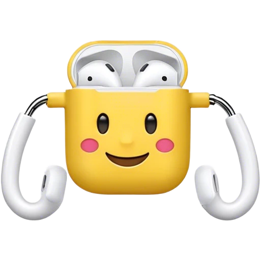 happy yellow emoji in airpods emoji