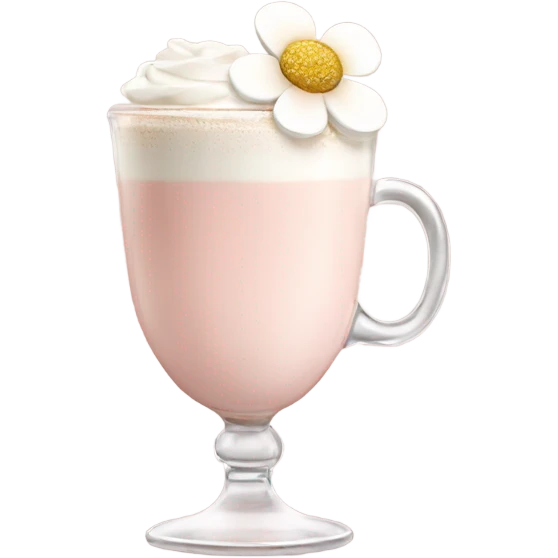 Light Pink latte classy in glass with flower emoji