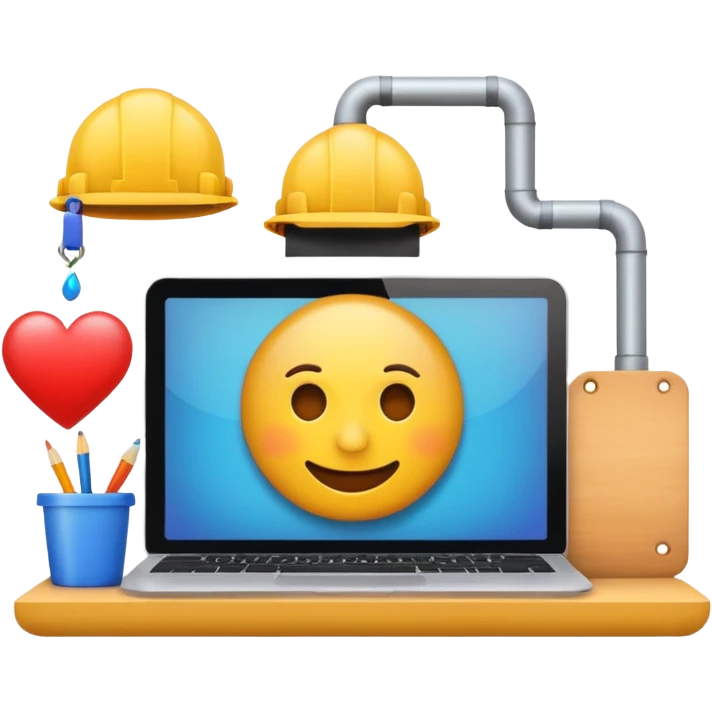 Emoji depicting the process of building a website emoji